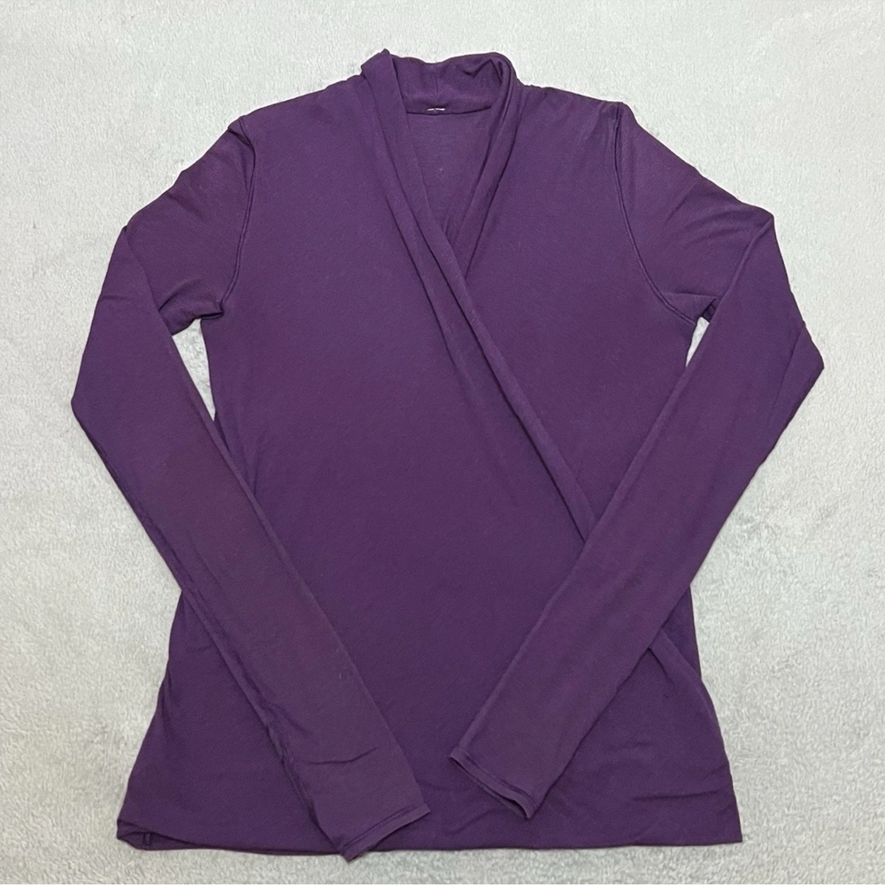 Lululemon Iconic Wrap Top Women Size M Purple  Long Sleeve